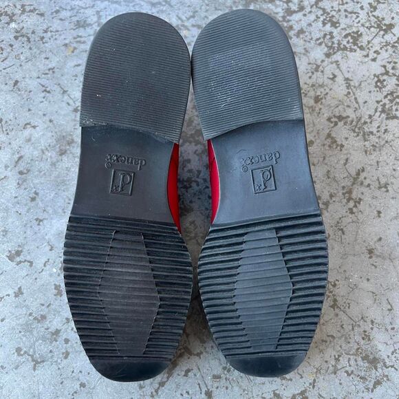 Vintage Danexx Red Leather Lace Up Ankle Boots Plaid Lined 8.5 M - Picture 7 of 8